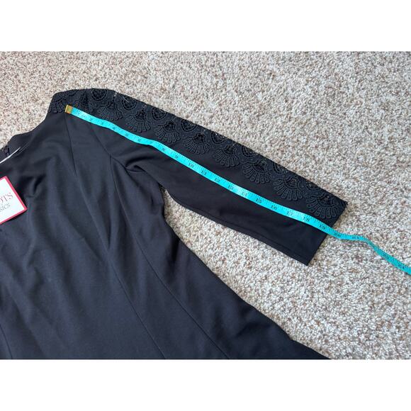 TALBOTS Women's Dress, Black, Elegant Crochet sleeve cutouts; size 8; Black; NWT - Picture 6 of 15